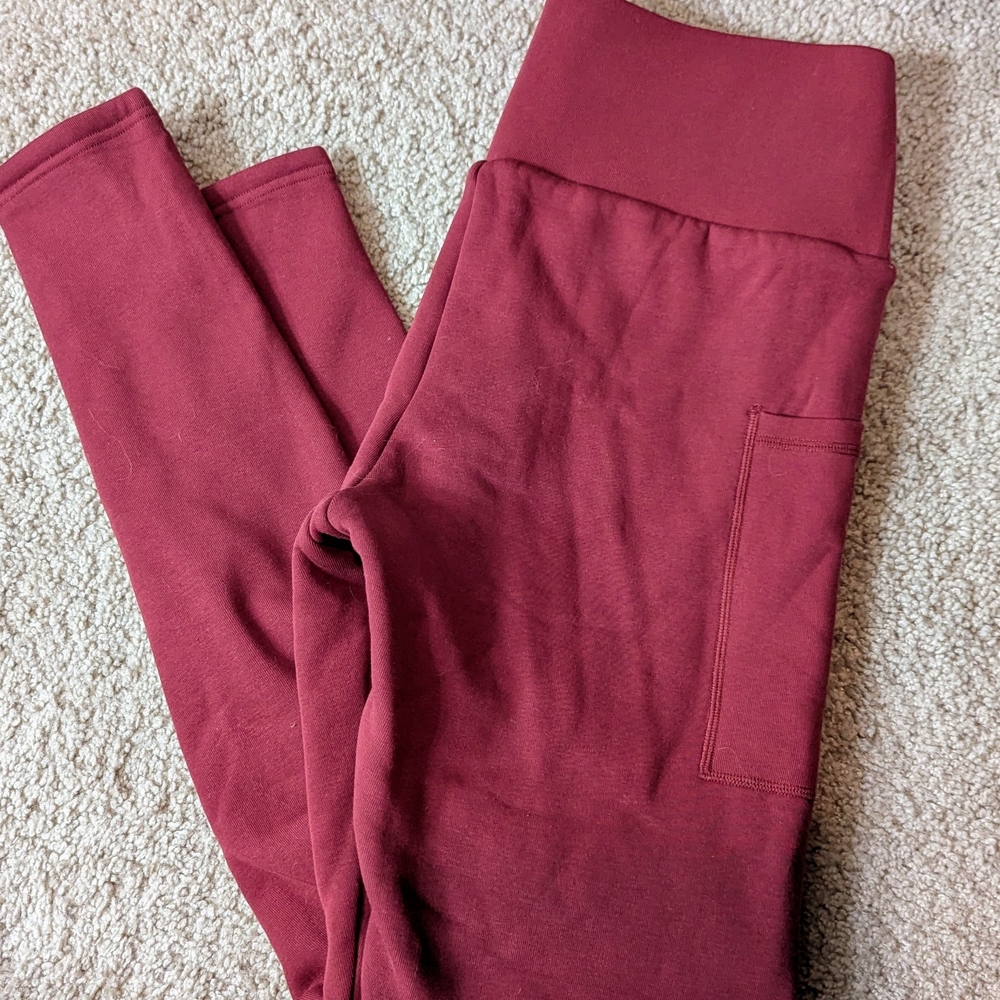 CVG Burgundy Fleece Leggings